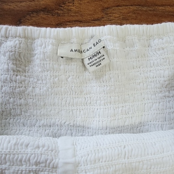 American Eagle Strapless White Lace Cropped Boho Bohemian Hippie Size Medium Top - Picture 4 of 8